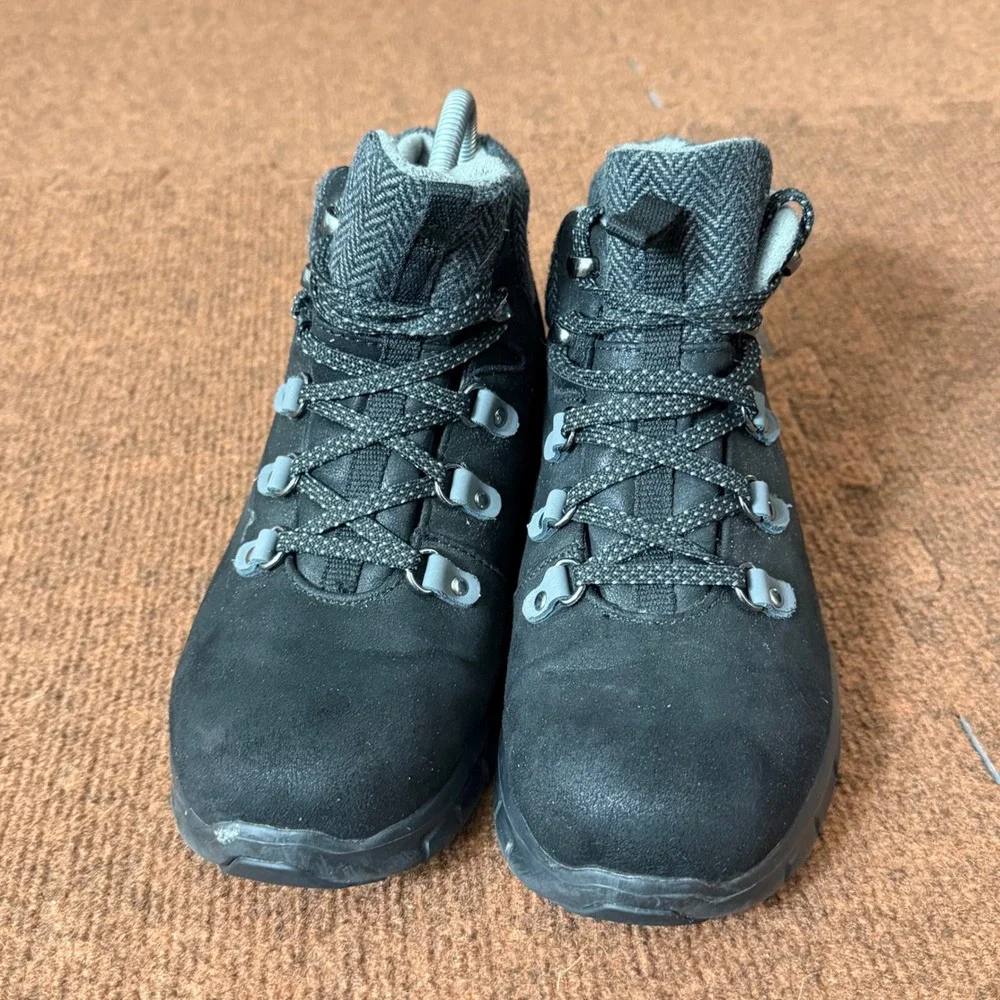 Skechers Synergy Cold Daze Black Herringbone Ankle Boots 44992 Womens 8‎ nice B+